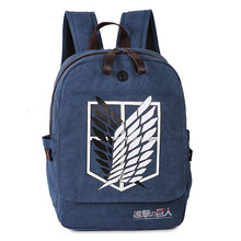 Mochila de lona de una pieza de Attack on Titan Shingeki no Kyojin, bolso de hombro grande, morral para el día 2024 - compra barato