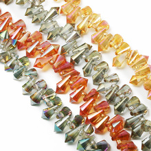 Nicebads-cuentas de cristal para fabricación de joyas, 10 unids/lote, 6x15mm, gota de lágrima, facetada, moda, cortinas 2024 - compra barato