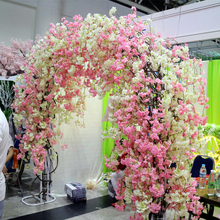 Flor de cerejeira vertical artificial, flores para festa de casamento, decoração de cerejeiras, buquê de flores falsas em seda 2024 - compre barato