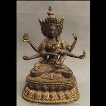 zhaorui48843272+ +Folk Tibet Bronze buddhism 3 Head 8 Arms Ushnishavijaya Namgyalma Buddha Statue 2024 - buy cheap