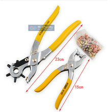 2PC/SET Revolving Belt Leather Hole Punch Pliers And Shoe Cloth Eyelet Setter Setting Fastener Press With 100PCS Free Buttons 2024 - buy cheap