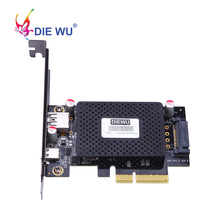 DIEWU USB Type C PCIe Expansion Card PCI-e to 1 Type C 1 Type A 3.0 USB Adapter PCI Express Controller Hub For Desktop PC 2024 - buy cheap