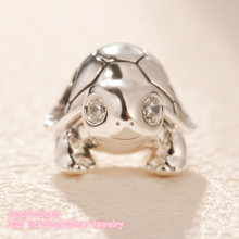 2019 Spring 100% 925 Sterling Silver Bright-Eyed Turtle Charm beads Fits Original Brand bracelets Jewelry Making 2024 - buy cheap