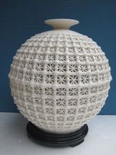 9.45 inch /China decorative handmade porcelain carving hollow out a large vase 2024 - buy cheap