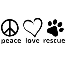 HotMeiNi 18cm*6cm Peace Love Rescue Vinyl Decal Car Truck Sticker Bumper Window Adopt Pitbull Pit 13 Colors 2024 - buy cheap