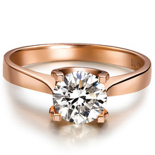 Genuine Solid 14k Rose Gold  1CT Engagement Ring Romantic Wedding Anniversary Day Gift For Wife 2024 - buy cheap