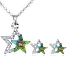 2018 new arrival charming star necklace earrings jewelry set  with Crystals from Swarovski good for Christmas gift joyas 2024 - buy cheap