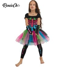 Disfraz de halloween para niños y niñas, disfraz de huesos Punky, esqueleto Rocker, tutú, disfraz de Cosplay, 2018 2024 - compra barato