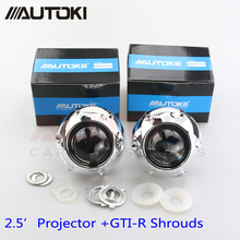 Autoki 2017 Update Car Styling Automobiles Mini 2.5 inch HID Bi xenon Headlight Projector Lens +GTI Mask Use H1 Bulbs Lamp 2024 - buy cheap