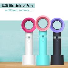 2019 Summer Mini Leafless Fan Handheld 3 Speed Adjustable USB Rechargeable Air Cooling Fan 2024 - buy cheap