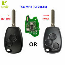 KEYECU Replacement Remote Car Key 2/3 buttons 433MHz with PCF7961M HITAG AES Chip for Renault Uncut HU136TE Blade 2024 - buy cheap