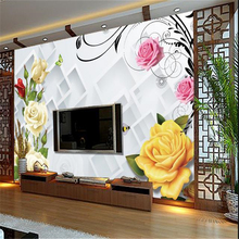 Beibehang de papel rosa estereoscópica 3d de mimbre Europa papel de pared de fondo de TV en la habitación dormitorio murales papel de parede 2024 - compra barato