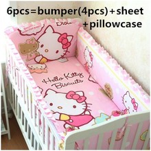 6PCS Cotton Baby Bumper Crib Set ,Baby cuna colecho Cot Bed,Crib Bedding Set Baby Crib Protector(bumpers+sheet+pillow cover) 2024 - buy cheap