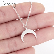 Crescent Moon Necklace Women Gold Horn Charm Gold Cute Baby Pendant Necklace New Moon Romantic Gift For Her 2024 - buy cheap