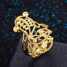 WANDO, модное регулируемое кольцо золотого цвета в форме пятиконечной рыбки, обручальное кольцо для пар, обручальное ювелирное изделие, кольца на палец, подарок 2024 - купить недорого