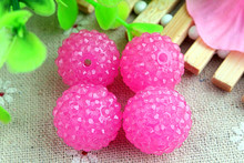 Jelly  Hotpink  Clear Resin Rhinestone Ball  beads  Wholesales  AAA Quality 20mm Chunky 100pcs/lotfor Kids Girl  Jewelry 2024 - buy cheap