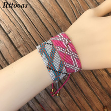 Rttooas Vintage Fashion Boho Cuff Bracelet Jewelry Accessories Women Girls Width Woven Bead Bracelet Adjustable 2024 - buy cheap