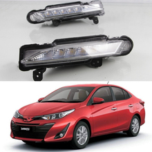 CSCSNL 1 Set 12V ABS Car LED DRL Daytime Running Lights Daylight With Turn Yellow Signal Lights For Toyota Yaris 2017 2018 2019 2024 - buy cheap