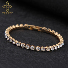 TREAZY Popular Style Gold Color Shiny Austria Crystal Bracelets & Bangles Fashion Charm Women Bracelets Wedding Accessories 2024 - buy cheap