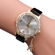 Women's Bracelet Watches Quartz Wrist The Eiffel Tower Rhinestone pendant Wrist Watch clock relogios femininos gift#5 2024 - buy cheap