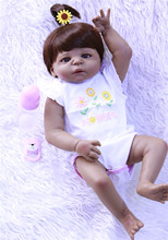 NPK muñecas negras reborn 57CM cuerpo completo Real de silicona niña Reborn muñeca bebé baño juguete realista bebés recién nacidos muñecas bebé 2024 - compra barato