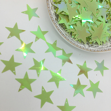 LNHOME 50g/Lot 20mm Green AB Star Flakes Sequins PVC Paillette Loose Flat Side Hole Sequin Garment Accessories Christmas Sequins 2024 - buy cheap