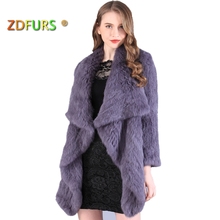 ZDFURS *  New Genuine Rabbit Fur Coat Fashion Women knit Rabbit Fur Jacket Winter Warm Rabbit Fur Outwear ZDKR-165003 2024 - buy cheap