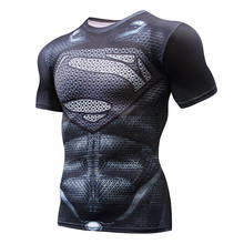 NEW 2018 Superman Punisher Rashgard Running Shirt Men T-shirt Short Sleeve Compression Shirt Gym T-shirt Fitness Sport Shirt Men 2024 - buy cheap