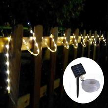 100LED 10M Solar Silicone Tube Rope Lights Waterproof Copper Wire Rope String Light With Solar Panel Christmas Garden Decorative 2024 - buy cheap