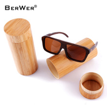 Berwer óculos de sol 2020, feito à mão, de bambu, vintage, armação de madeira, masculino 2024 - compre barato