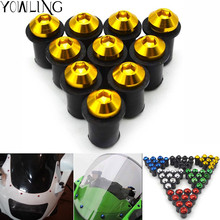 5mm 10pcs Universal motorcycle Windshield Spike Bolts Screw Nuts accessories for yamaha YZF R125 YZF R15 YZF R25 YZF R3 MT-02 2024 - buy cheap