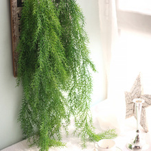 105 см, искусственная сосновая игла, настенная подвесная лоза, имитация листьев, для дома, свадьбы, вечеринки, зеленый растение для украшения стен 2024 - купить недорого