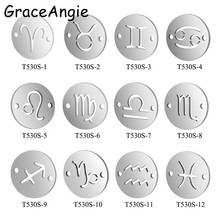 5pcs Stainless Steel Star Zodiac Sign 12 Constellation Pendant Necklace Connectors Charms Bracelet Making DIY Jewelry Finding 2024 - buy cheap