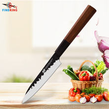 Findking faca de cozinha profissional japonesa 5 polegadas, cabo octagonal de aço escovado para frutas, facas utilitárias 2024 - compre barato