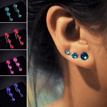 New Fashion Jewelry Delicate Girl Women Ear Stud Earrings Flower Delicate Small Stud Crystal Rhinestones Earring 2024 - buy cheap