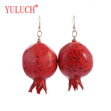 YULUCH-colgante de Guava roja fresca para mujer, joyería Pop, accesorios para pendientes de mujer dulce, regalo, 2018 2024 - compra barato