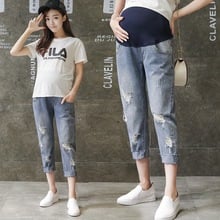 2017 Jeans para mujeres embarazadas ropa de maternidad otoño maternidad jeans Skinny Casual pantalones vaqueros rectos 2024 - compra barato