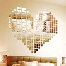 100pcs Room Decal Home Decor Art DIY Acrylic 2x2cm Mosaic Mirror Wall Sticker popular new hot selling 2024 - buy cheap