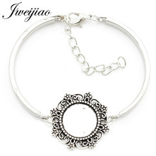 JWEIJIAO-base para pulsera de aleación, 10 unidades, antigua/bronce/dorada, ajuste de bandejas de bisel de encanto en blanco, ajuste de cabujón de vidrio de 15mm DZ56 2024 - compra barato