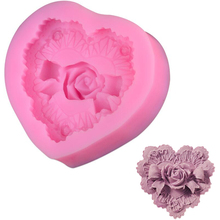 Amor coração rosa flor arco molde de silicone diy chocolate forma sabão que faz suprimentos 3d artesanal fondant ferramentas decoração do bolo 2024 - compre barato