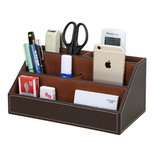 Estojo organizador de mesa e escritório, caixa de madeira para armazenamento e suporte para caneta 2024 - compre barato