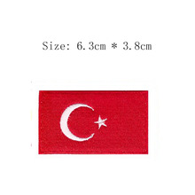 Turquia 2.5 "grande bordado bandeira remendo estrela e lua mc emblema atacado frete grátis ferro costurar peito esquerdo para camisola de manga 2024 - compre barato