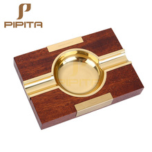 Cohiba Style Cigar Ashtrays Metal and Wood Portable Travel Cigarette Ashtray Holder With Gift Box Cigar Accessories Home 2024 - buy cheap