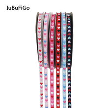 [IuBuFigo] Love Heart Printed Ribbon Grosgrain Gift Printed Tape For Decoration 9mm/16mm/25mm 10Y 2024 - buy cheap