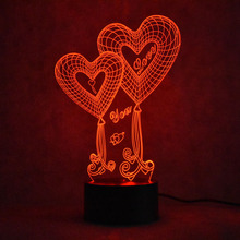Love 3d Colorful Led Night Light Smart Home Usb Power Supply Atmosphere Child Toys Lamp Novelty Usb Led 3d Light Fixtures 2024 - buy cheap