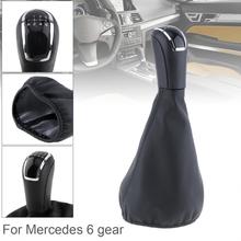 6 Speed ABS + PU Leather Car Manual Gear Shift Handball Knob With Dust Cover for Mercedes Benz 1997-2004 / 6 Gear Models 2024 - buy cheap