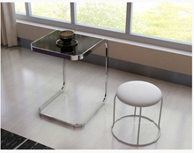 Боковой стол из закаленного стекла. Квадратный компьютер диван боковой стол 2024 - купить недорого