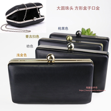 18X10 Cm Gold Color Metal Purse Making Supplies Frame With Black Plastic Box Clutch Bag Parts Accessories Handles For Handbags 2024 - buy cheap