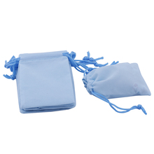 200 unids/lote Terciopelo Azul joyería bolsa de regalo bolsas de favores de la boda de moda 2024 - compra barato