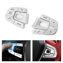 Car Styling ABS Chrome Steering Wheel Buttons Cover Trim For BMW 5 Series 2018 525 528 530 540li M Sport / Luxury Type 2024 - buy cheap